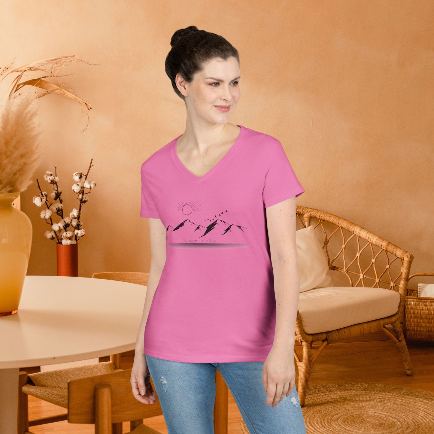 "You are Stronger" Ladies' V-Neck T-Shirt