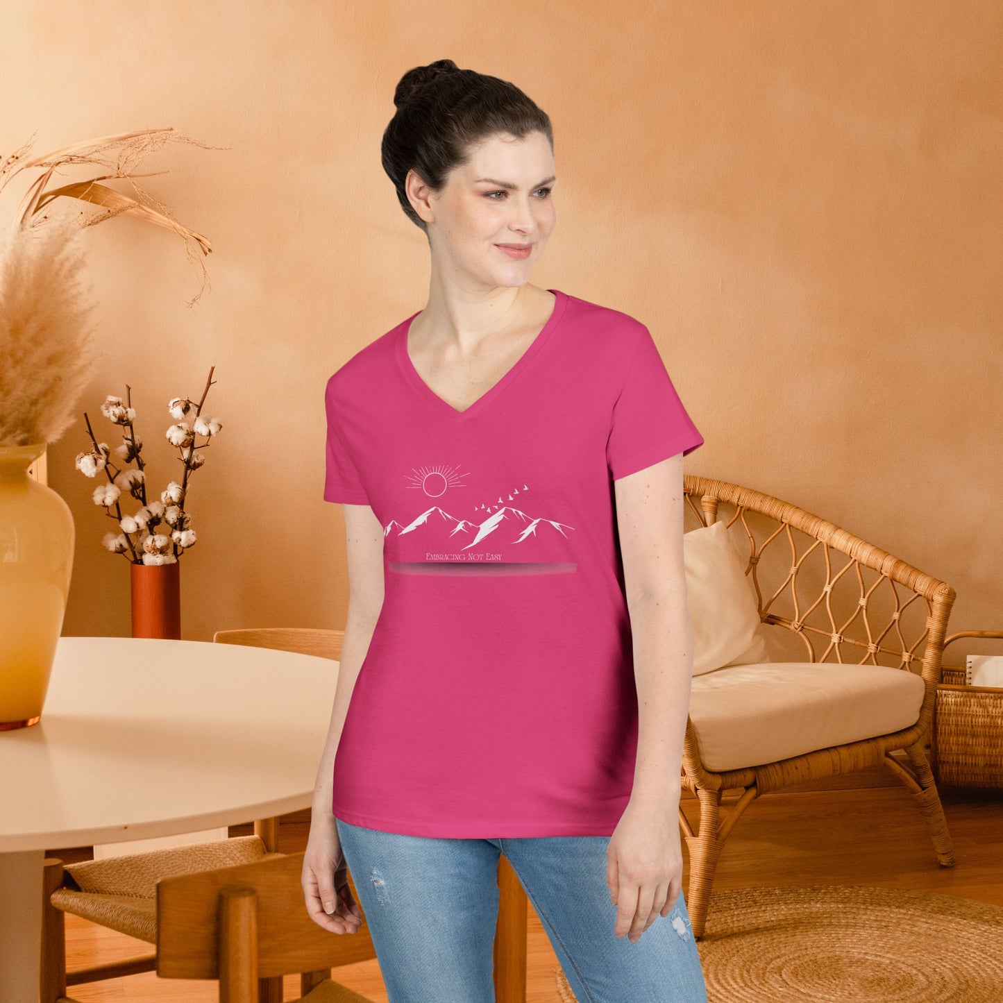 "You are Stronger" Ladies' V-Neck T-Shirt