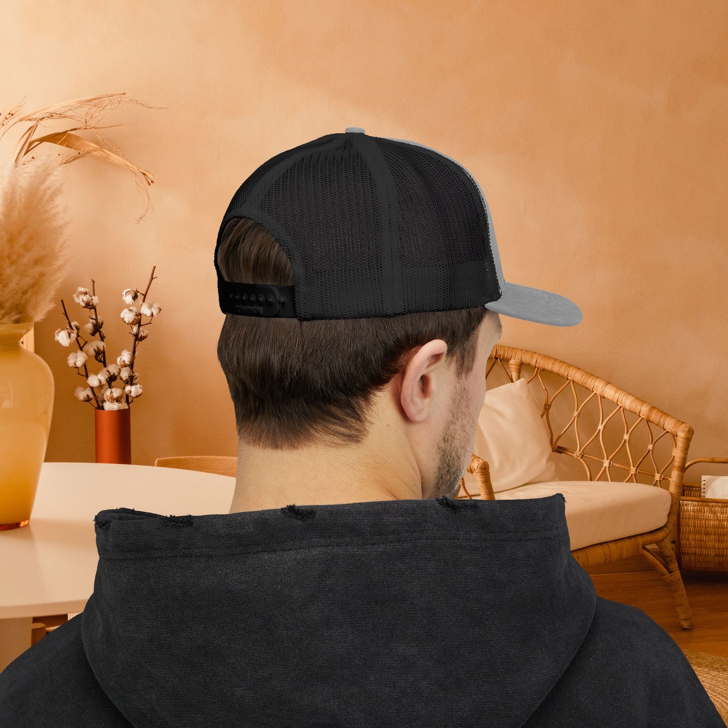 Embracing Not Easy Snapback Trucker Cap - Bold Red Vintage Hat