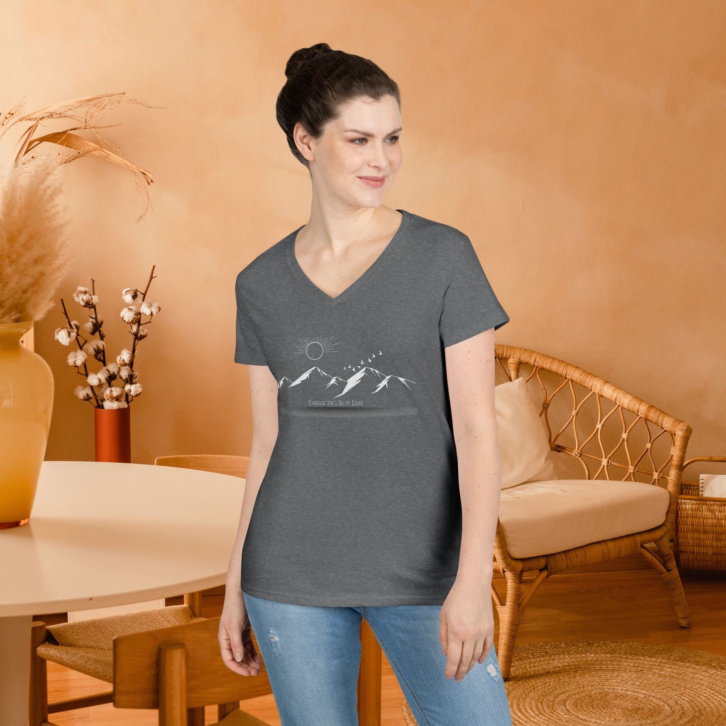 "You are Stronger" Ladies' V-Neck T-Shirt