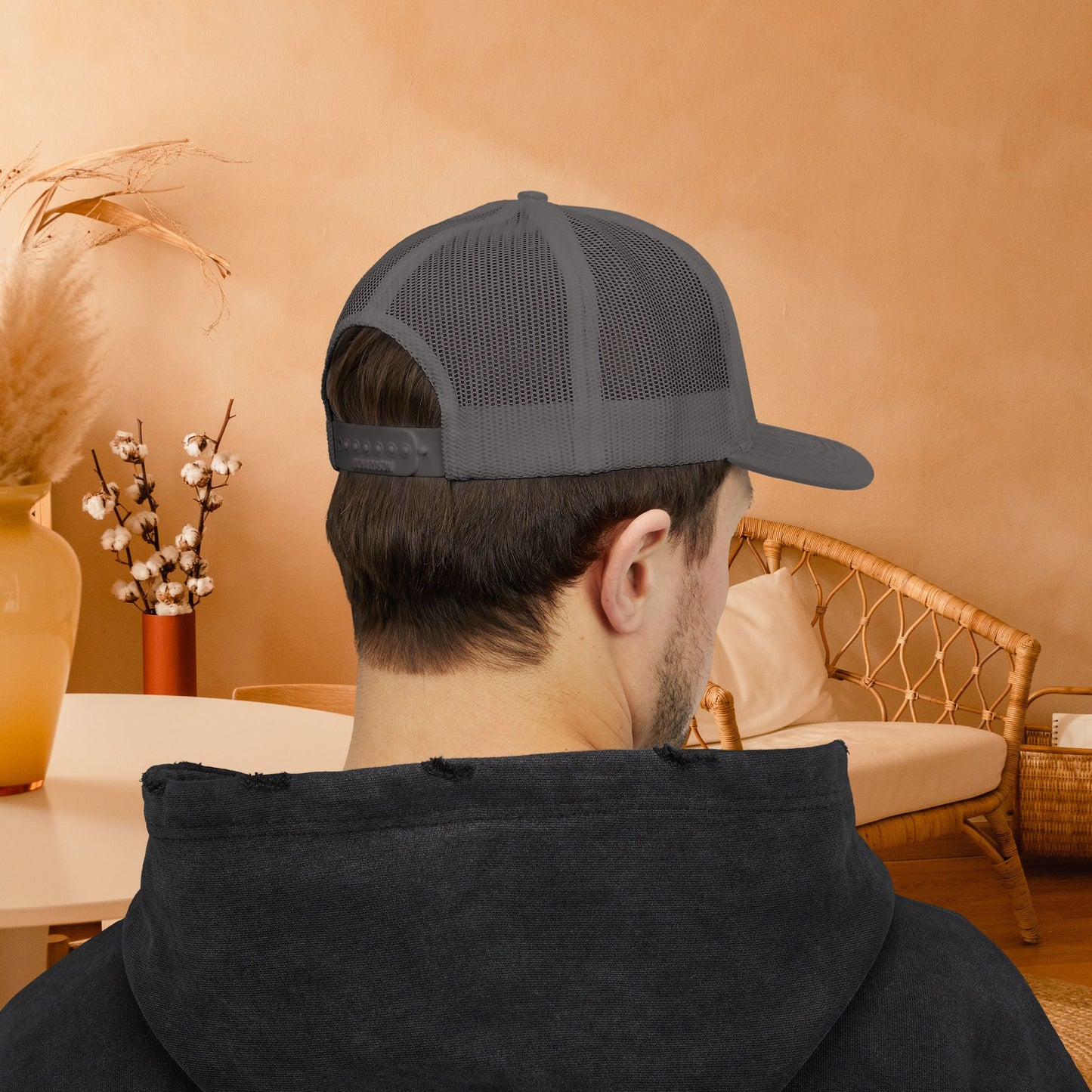 Embracing Not Easy Snapback Trucker Cap - Bold Red Vintage Hat