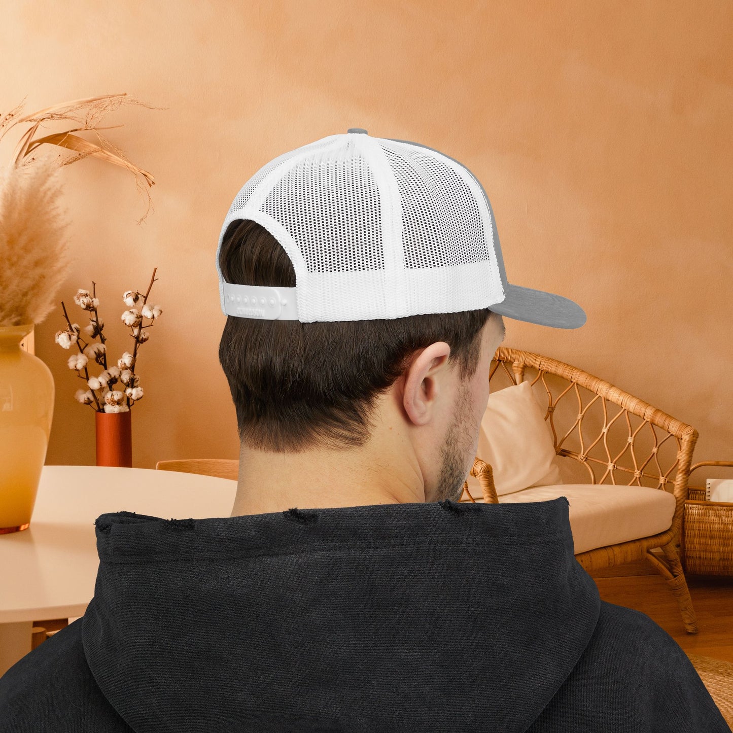 Embracing Not Easy Snapback Trucker Cap - Bold Red Vintage Hat