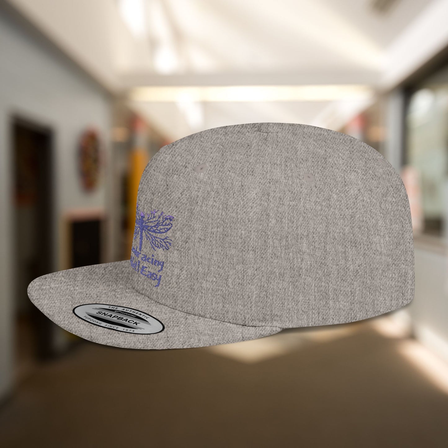 Embracing Not Easy Flat Bill Adjustable Snapback Cap