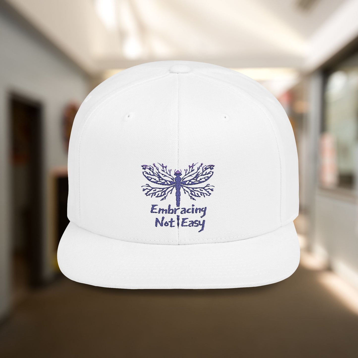 Embracing Not Easy Flat Bill Adjustable Snapback Cap