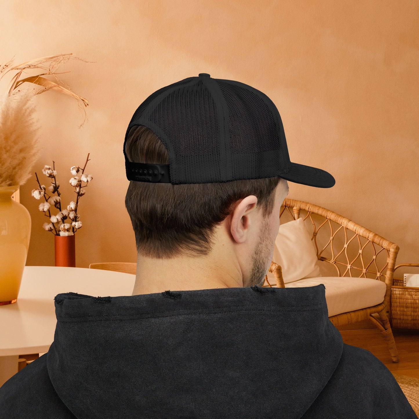 Embracing Not Easy Snapback Trucker Cap - Bold Red Vintage Hat