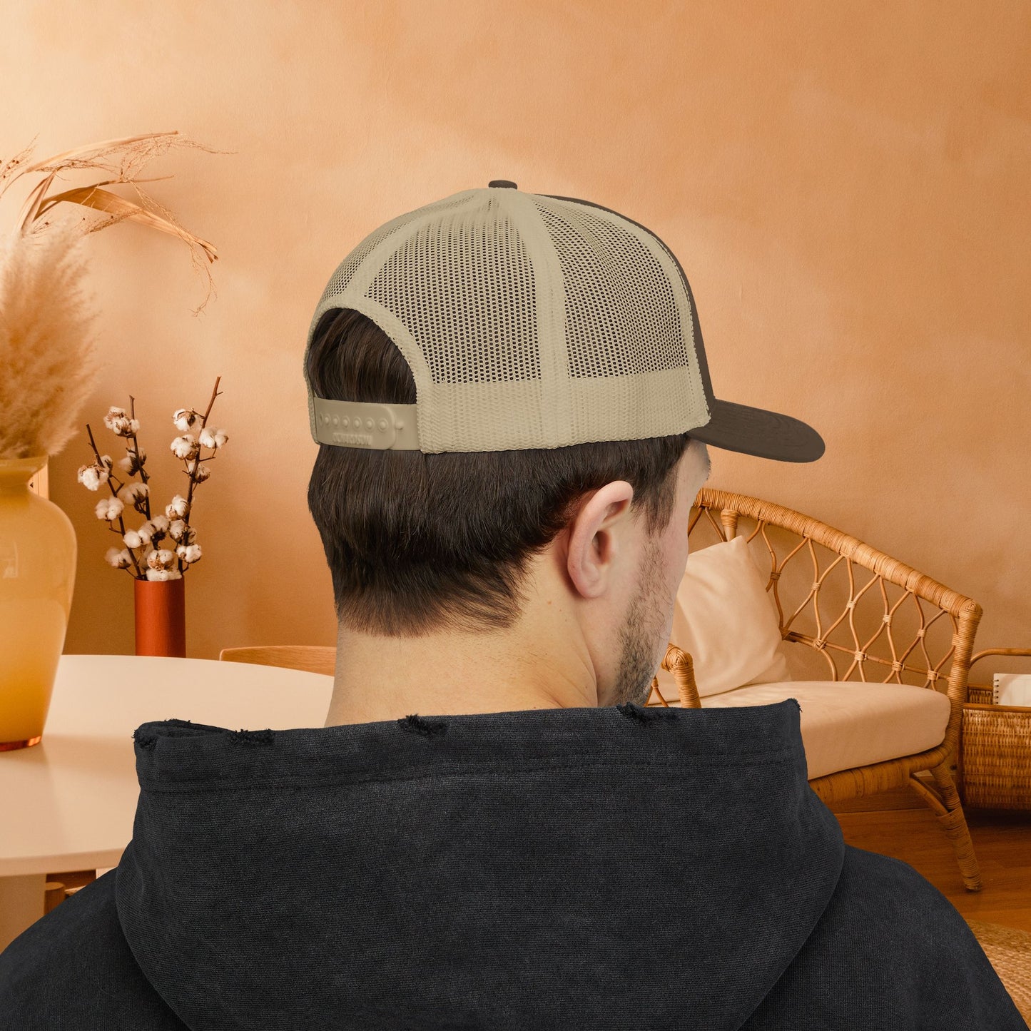 Embracing Not Easy Snapback Trucker Cap - Bold Red Vintage Hat