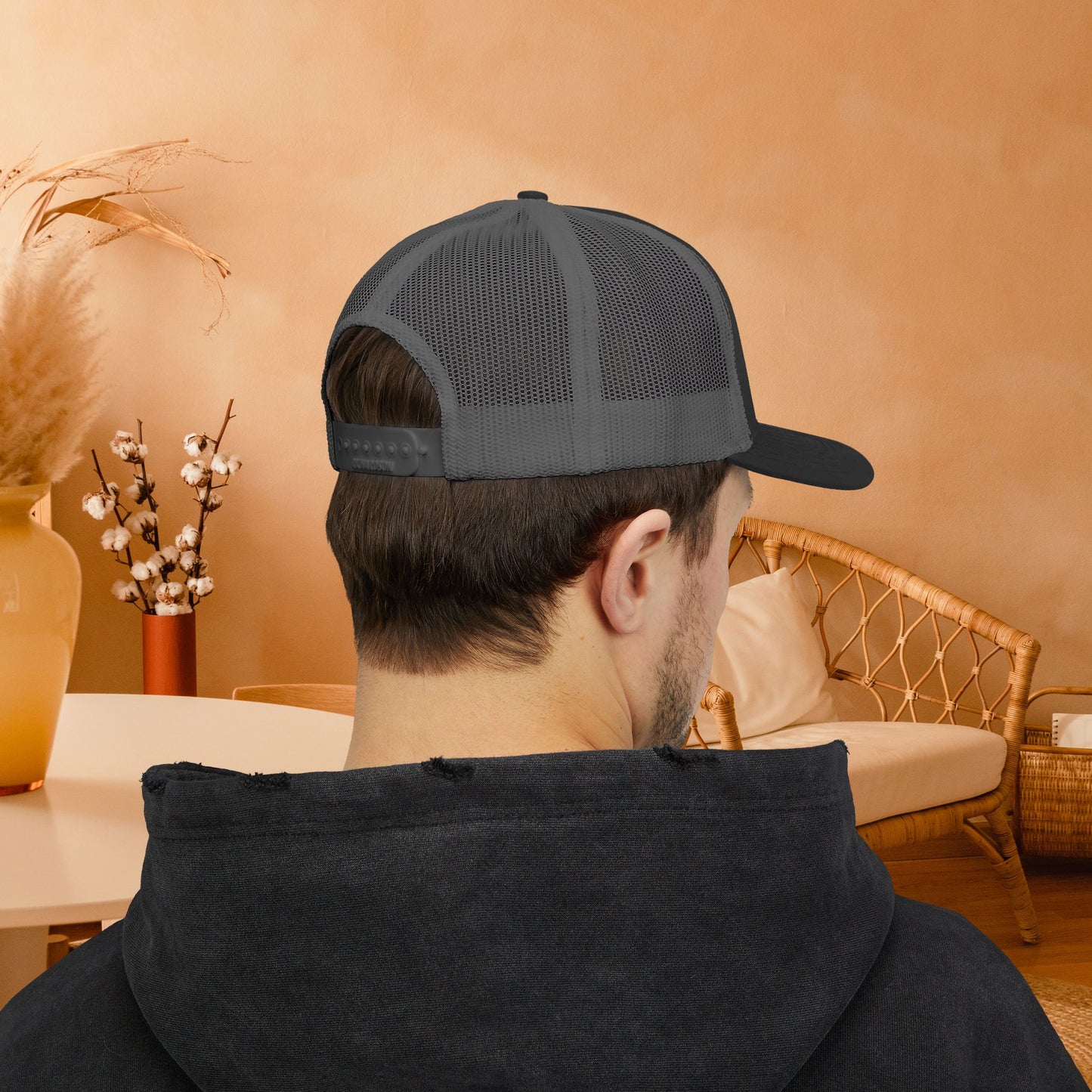 Embracing Not Easy Snapback Trucker Cap - Bold Red Vintage Hat