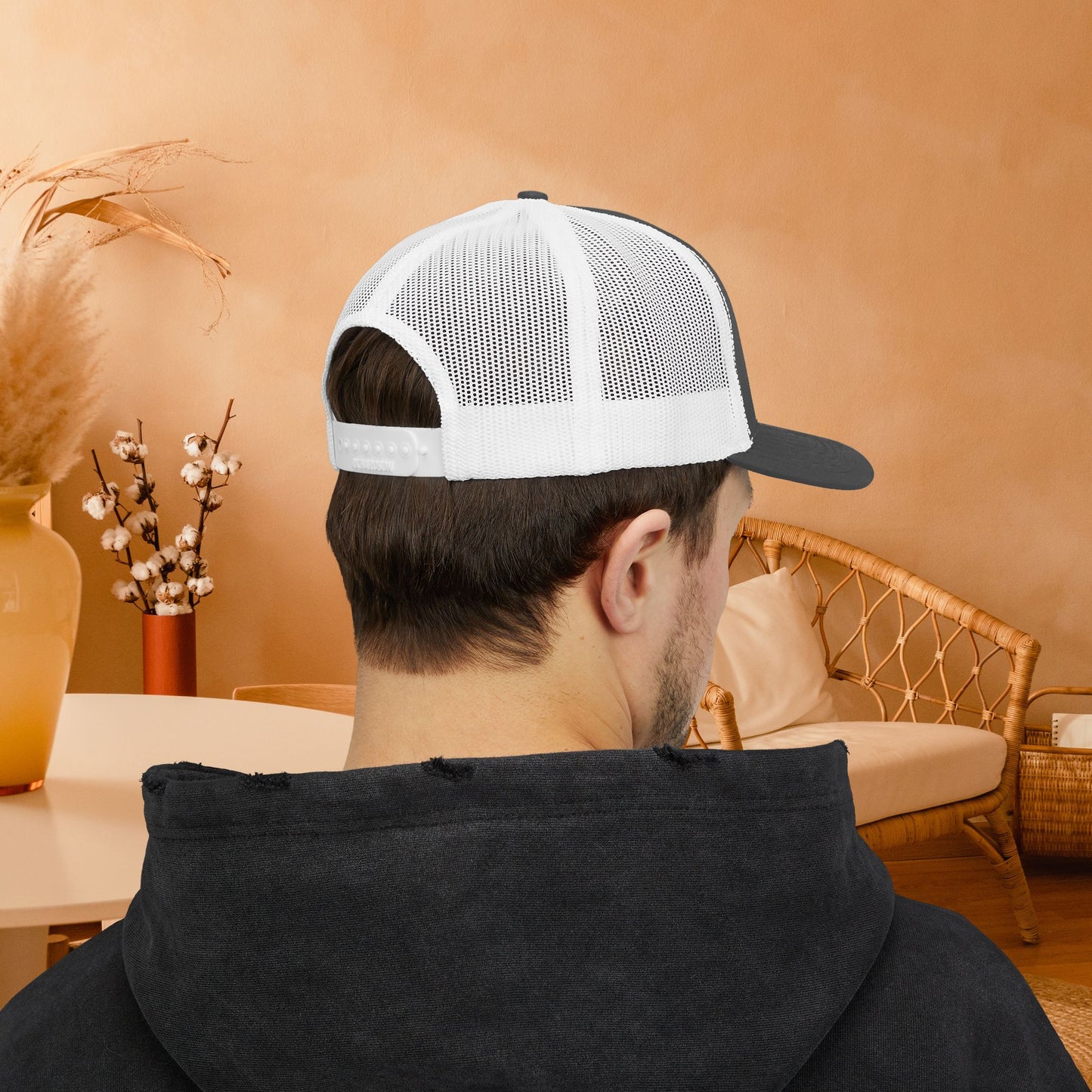 Embracing Not Easy Snapback Trucker Cap - Bold Red Vintage Hat