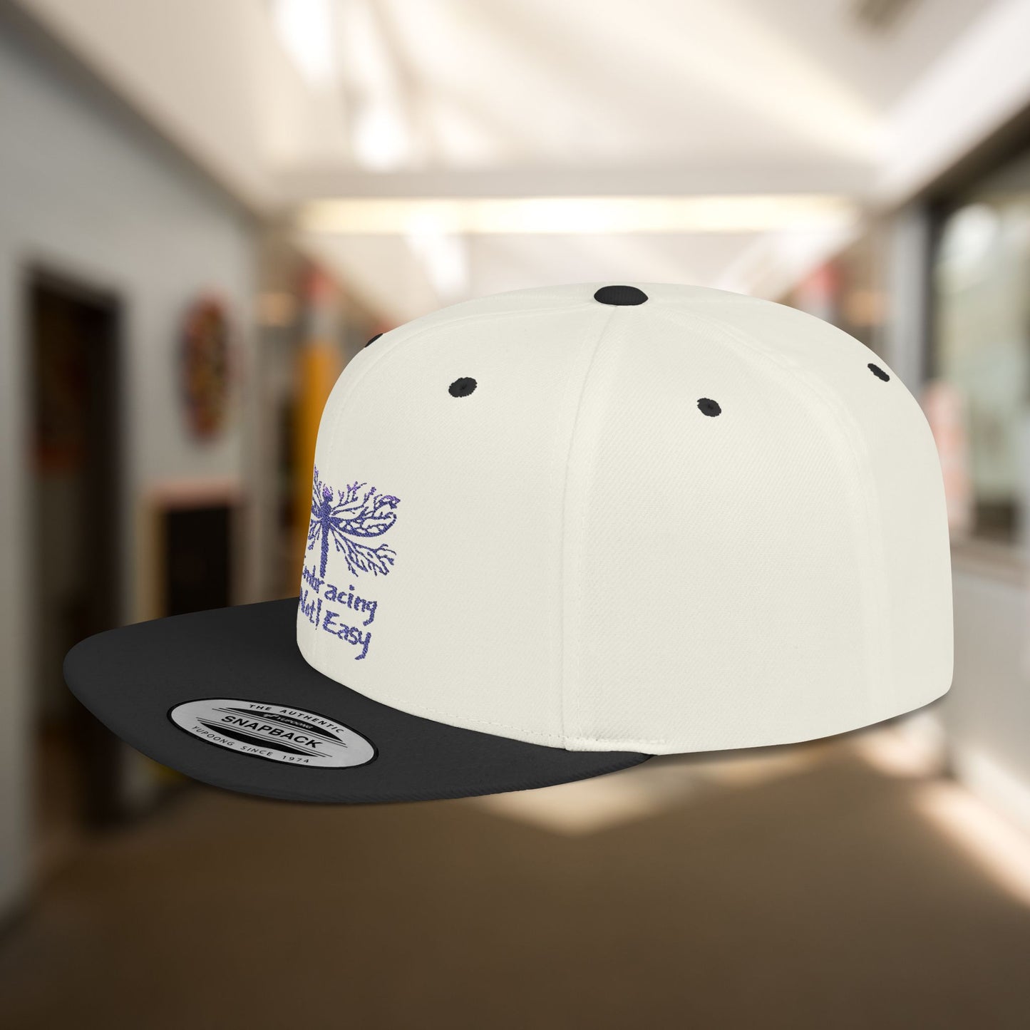 Embracing Not Easy Flat Bill Adjustable Snapback Cap