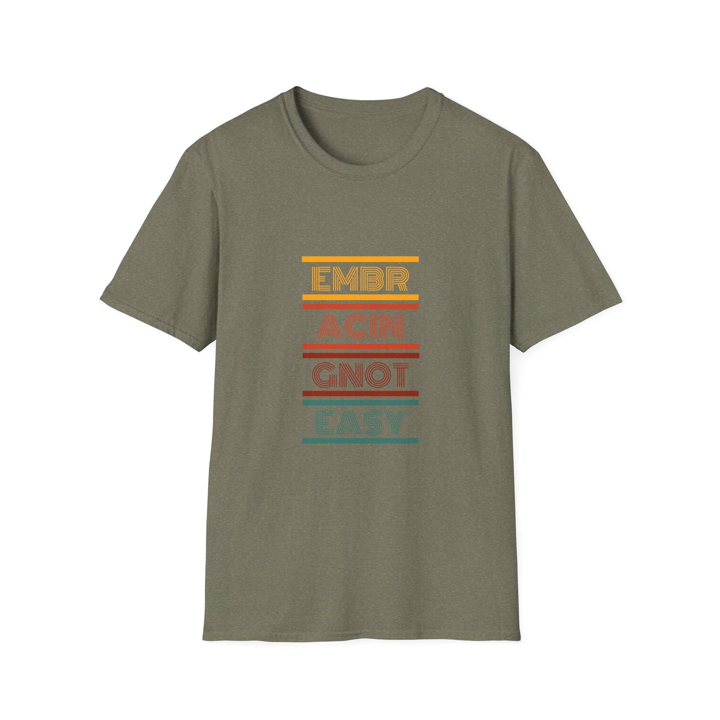 'ENE' Welcome the Challenge Retro Design - Unisex Softstyle T-Shirt -