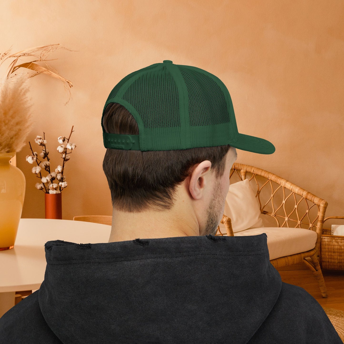 Embracing Not Easy Snapback Trucker Cap - Bold Red Vintage Hat