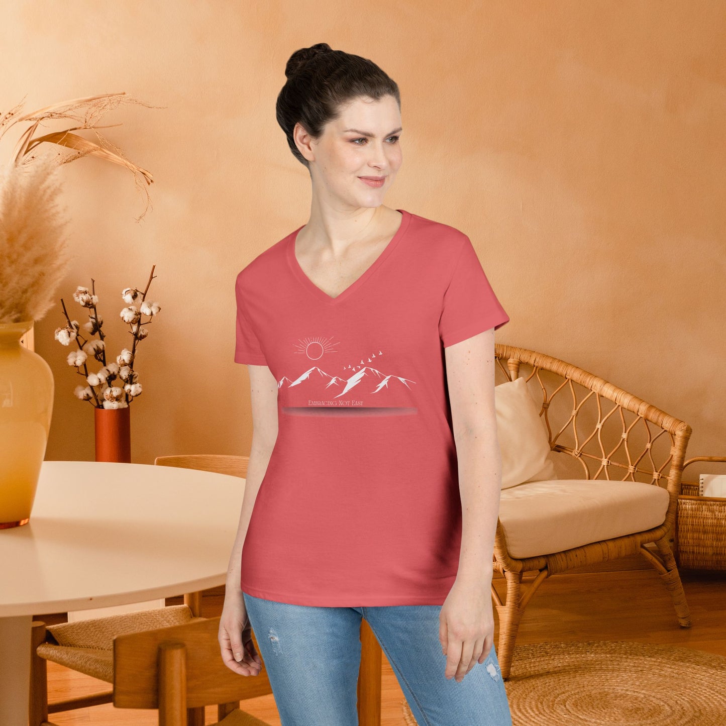"You are Stronger" Ladies' V-Neck T-Shirt