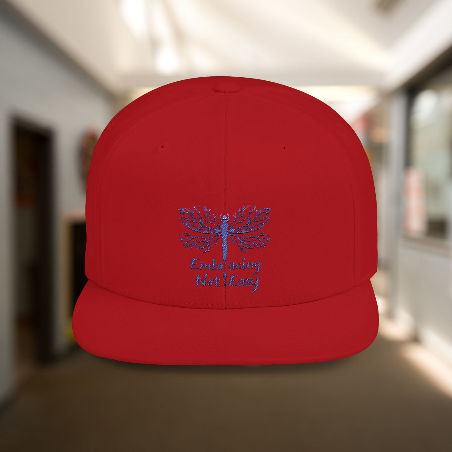 Embracing Not Easy Flat Bill Adjustable Snapback Cap