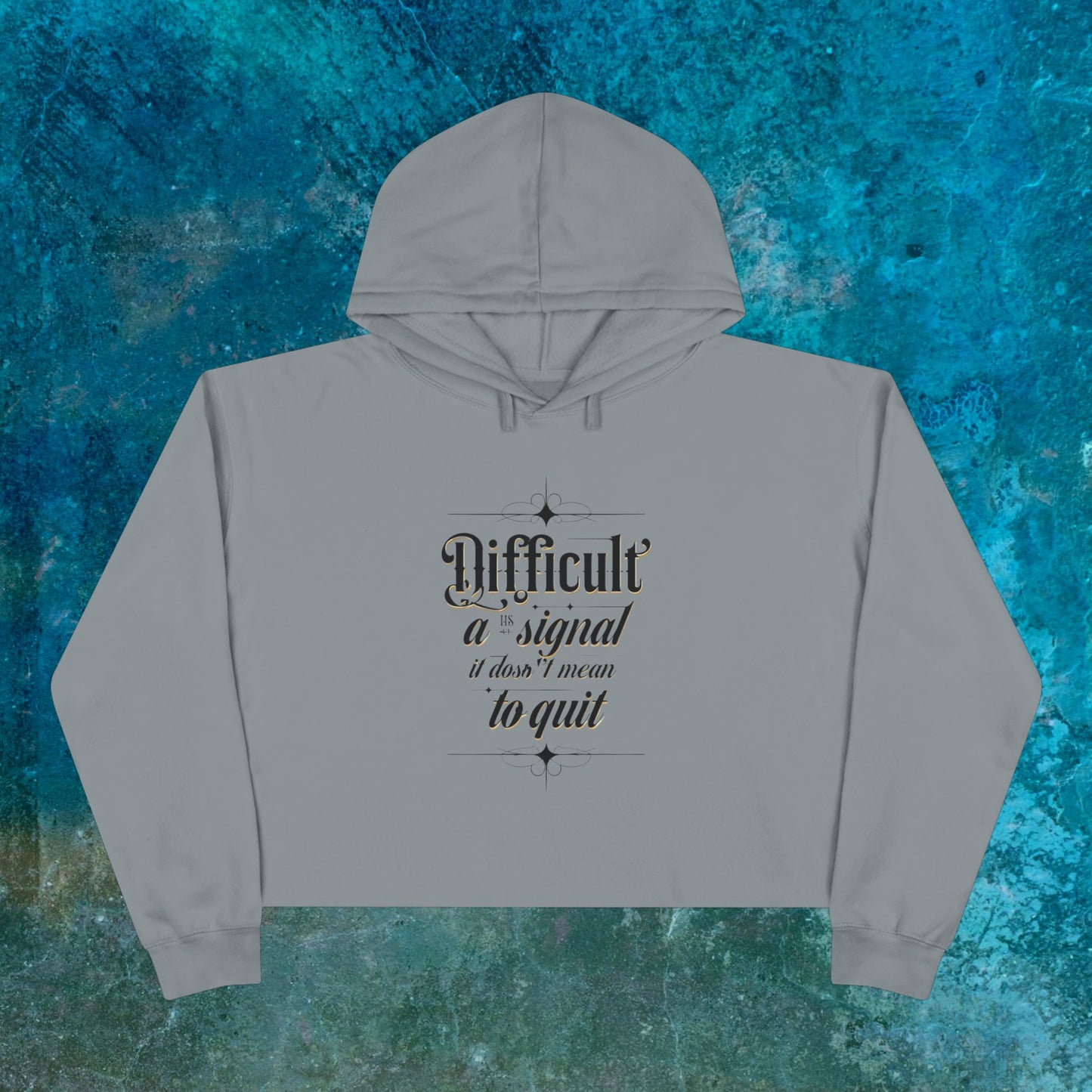 Difficult Quote Crop Hoodie