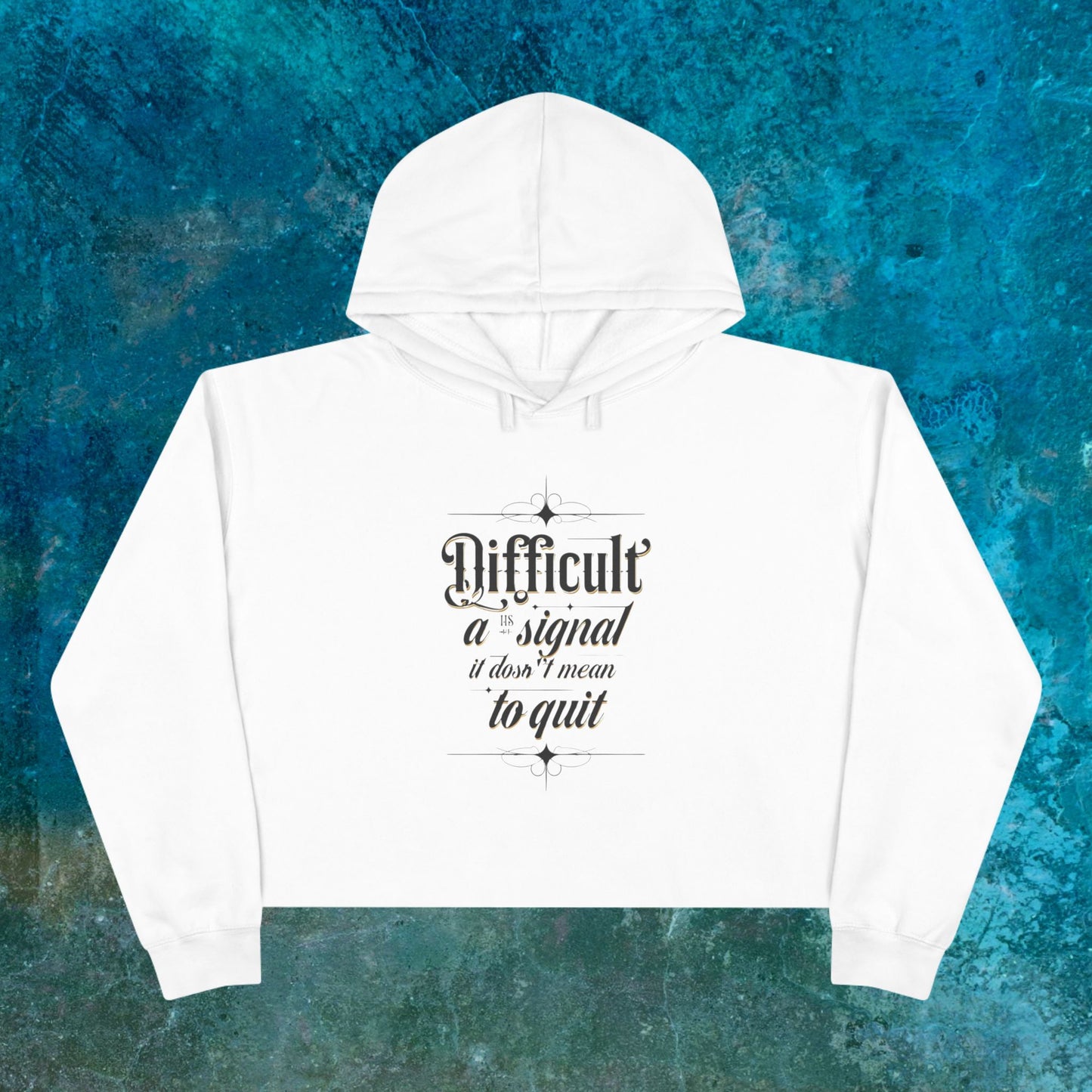 Difficult Quote Crop Hoodie