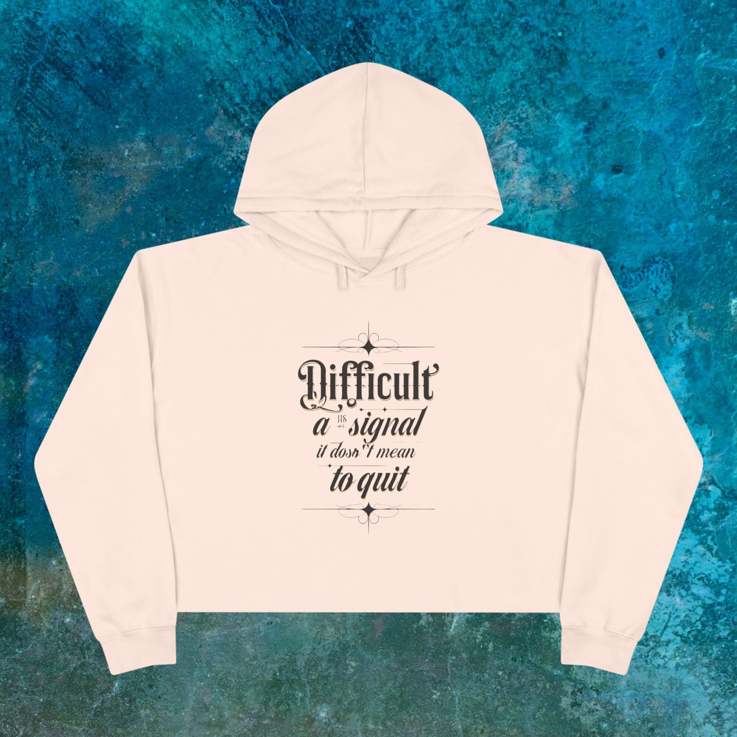 Difficult Quote Crop Hoodie