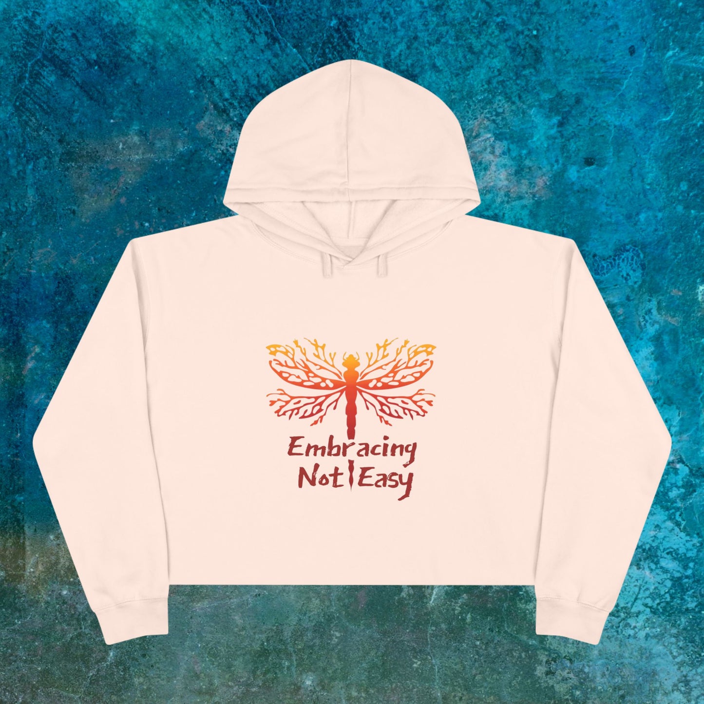 Difficult Quote Colorful Crop Hoodie