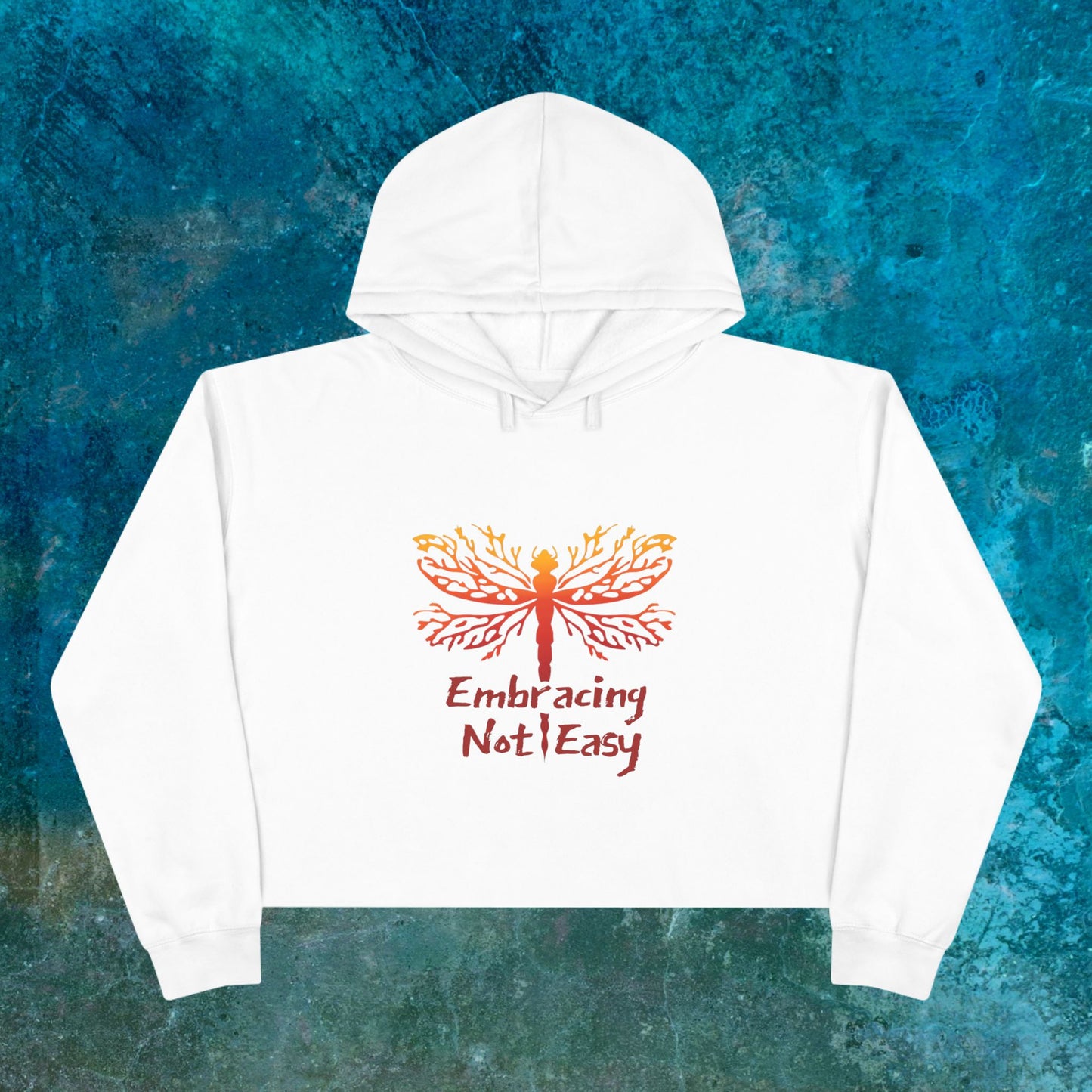 Difficult Quote Colorful Crop Hoodie