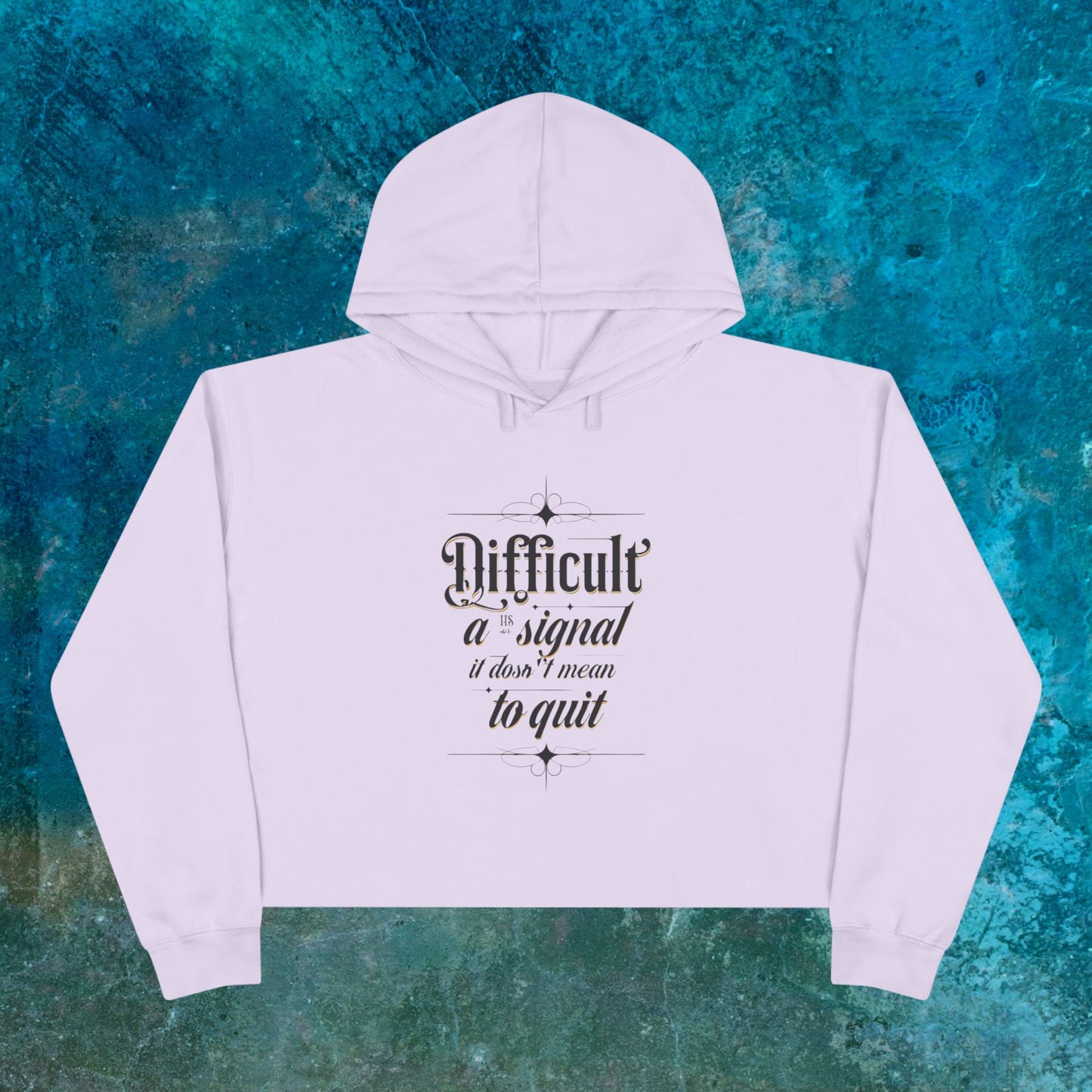 Difficult Quote Crop Hoodie