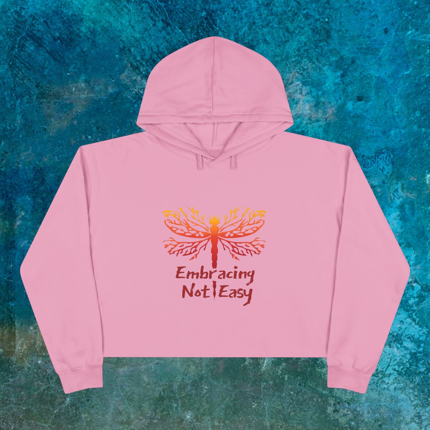 Difficult Quote Colorful Crop Hoodie